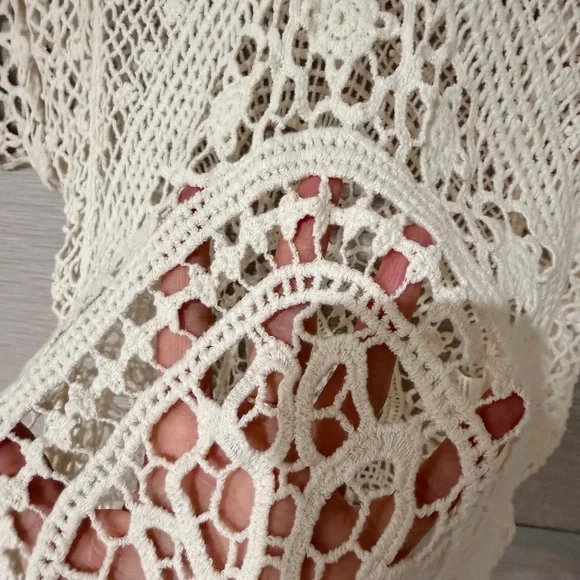 Knit Swimwear Cover up in one size in Cream - Picture 4 of 7